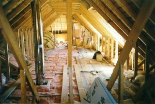 Looking east inside the attic
